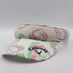 サンバイザー　キャロウェイ　花柄　ホワイト