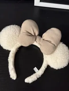 ディズニーミッキー風カチューシャベージュDisney cute headband