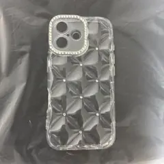 SPINNS iPhoneケース キルティングデザイン クリア ラインストーン