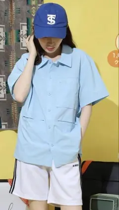 NERDY 半袖シャツ ブルー