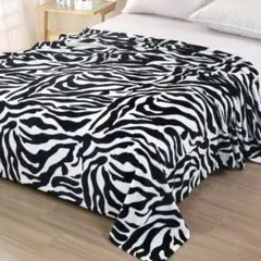 【新品未使用】ゼブラ柄フリースブランケット 150×200