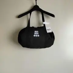 マリークワント　ロゴ刺繍 ギャザー ボストンバッグ　ブラック　新品のサムネイル