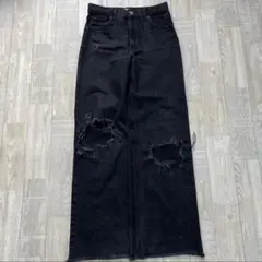 y2k zaraバギーデニム　バギーパンツ　ダメージデニム　生地◎