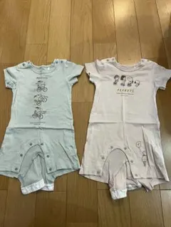 PEANUTS半袖ロンパース2点セット　70-80cm