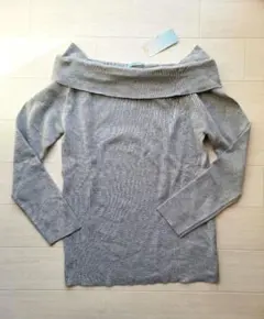 ニット　グレー　3L　ポリエステル