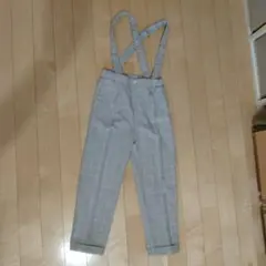 チェック柄サスペンダー付きパンツ 120