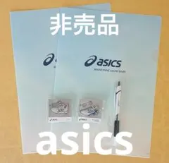 ASICS アシックス ピンバッジ 、クリアファイル とボールペンのセット