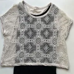 ships シップス レース 切り替え フレンチスリーブ　カットソー ベージュのサムネイル