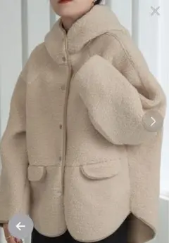 lawgy フードつき ボア ブルゾン ムートン