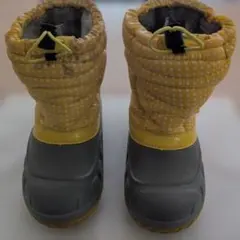 子ども用防水冬用ブーツ イエロー/グレー 22cm スノーブーツ