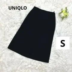 美品UNIQLO ひざ丈スカート　タイトスカート　ブラック　S
