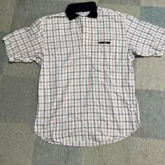 DESCENTE GOLF ポロシャツ チェック柄 メンズ Mサイズのサムネイル