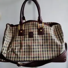 DAKS チェック柄 ボストンバッグ