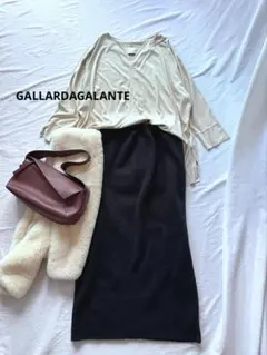 ガリャルダガランテ　エコスエード キーネックブラウス　トップス　GALLARDA