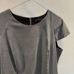 ZARA BASIC 半袖トップス L グレーのチェック柄