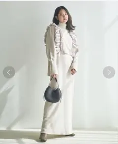 SNIDEL スナイデル　フリルベストレイヤードニットワンピース