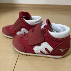【最終価格】ミキハウス Mizuno レッド スニーカー　13.5cm