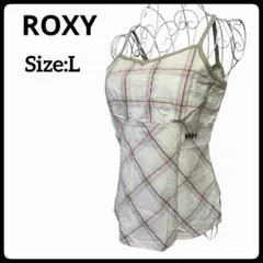 ROXY ロキシー キャミソール チェック柄 スナップボタン 綿100％ y2k