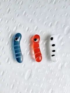 ガラス製カラフルチンアナゴパーツ 3個セット①