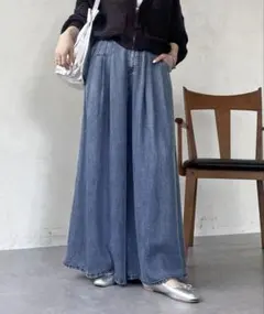 アンディーコール un dix cors タックワイドフレアパンツ