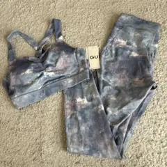 新品未使用 gu スポーツブラM レギンスL セット ブルー トレーニングウェア