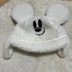ミッキーマウス 耳付き帽子 ホワイト