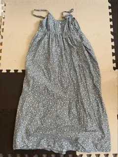 青い花柄キャミソールロングワンピース