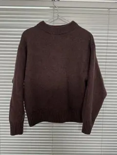 ユニクロユー プレミアムラムローゲージセーター Mサイズ　ブラウン