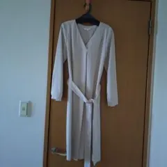 PLST グレージュ　ラップデザイン ワンピース S