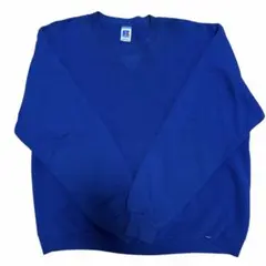 Russell Athletic USA製 80s 青無地スウェット 前V