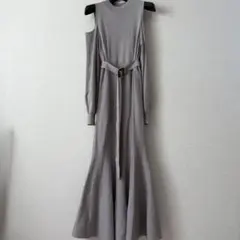 MISCH MASCH オフショルダー ニットワンピース グレー マーメイド M