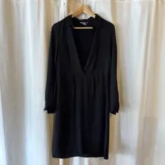 h&m 黒いVネック長袖ワンピース フォーマル　セレモニー