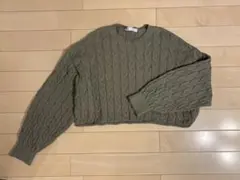 ZARA カーキ ニット 短丈