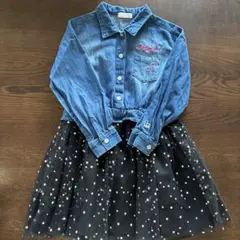 ベビードール　デニム×チュール　120 ワンピース