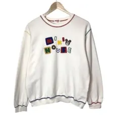 ミキハウス　スウェットトレーナー　刺繍ワッペン　クルーネック　アイボリー　日本製