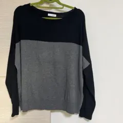 美品　avv バイカラー長袖セーター 黒とグレー