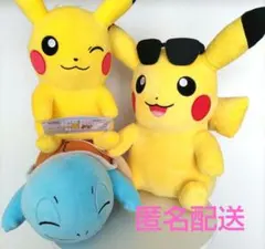 ポケモン ぬいぐるみ 3体セット ピカチュウ ゼニガメ ポケモン ぬいぐるみ 3体セット ヒトカゲ ゼニガメ サングラス