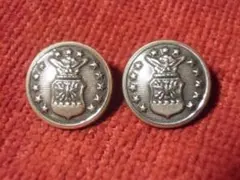 ★アメリカ軍＊空軍１６ｍｍ金属ボタン２個セット（実物）