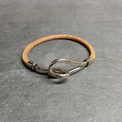 エルメス◇ジャンボH ブレスレット ブラウン レザー バングル 箱付