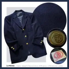 ジェイプレス【金ボタン（段返り）×フランネル】“紺ブレ”／テーラードジャケット