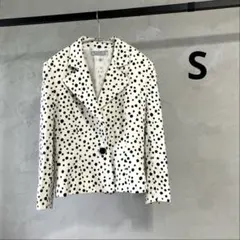 90s GIVENCHY ヌーベルブティック リネンドット柄ジャケット 日本製のサムネイル