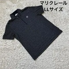 マリクレール♡大きいサイズ　半袖ゴルフポロシャツ　ブラック