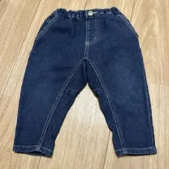 【美品】branshesガーデナーデパートデニムパンツ 90cm ネイビー