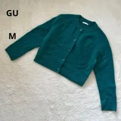 GU ジーユー　パフィータッチクルーネックショートカーディガン　M　クロップド丈