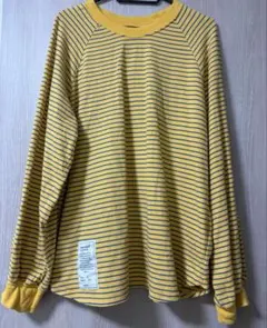 イエロー ストライプ 長袖 Tシャツ　ニコアンド　F