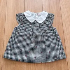 【petit main♡ 美品】ギンガムチェック ブラウス 110cm