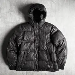 【00s archive】ダウンジャケット　光沢　短丈　墨黒　y2k opium