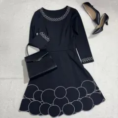 cawaii FRENCH PAVE フレンチパヴェラウンド刺繍　ワンピース　黒