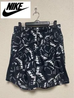 NIKE ナイキ ハーフパンツ 総柄 黒 デカロゴ M表記 ショーツ
