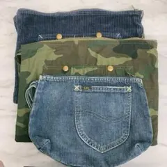 Lee クラッチバッグ 3個set デニム コーデュロイ 迷彩柄 ポーチ bag